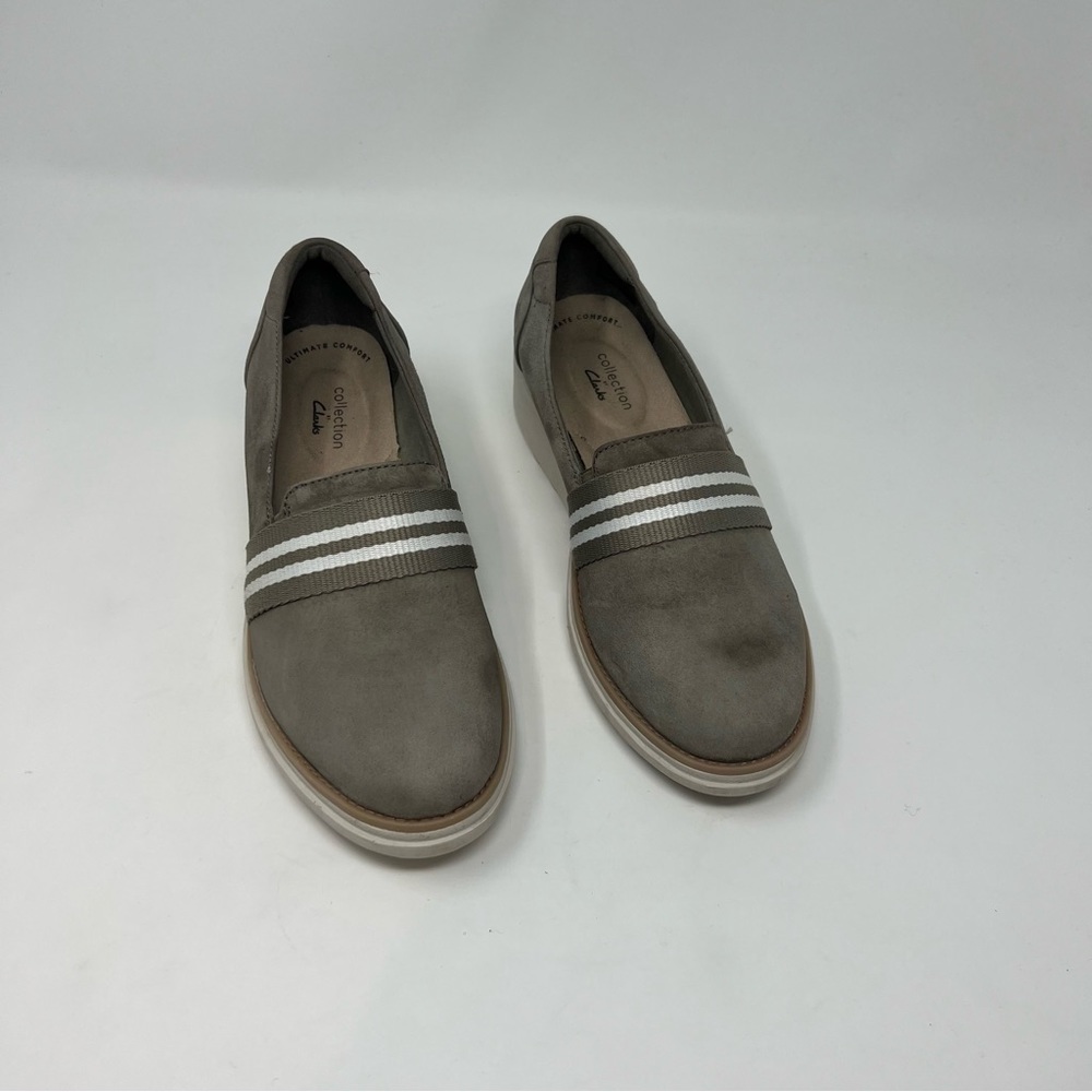 Clarks Collection Faux Suede Slip On Loafers Shoes Women 6 1/2